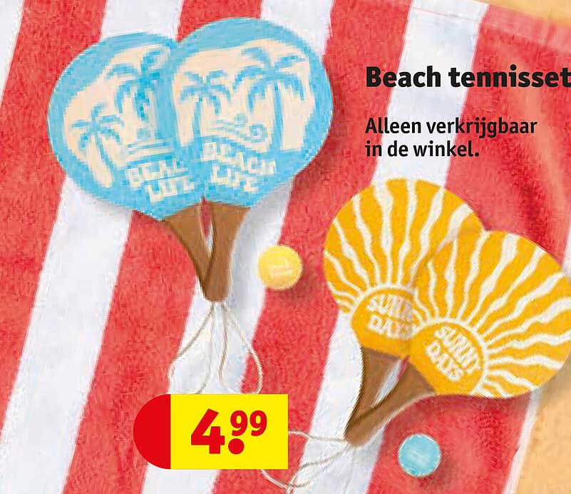 Beach tennisset Alleen verkrijgbaar in de winkel.