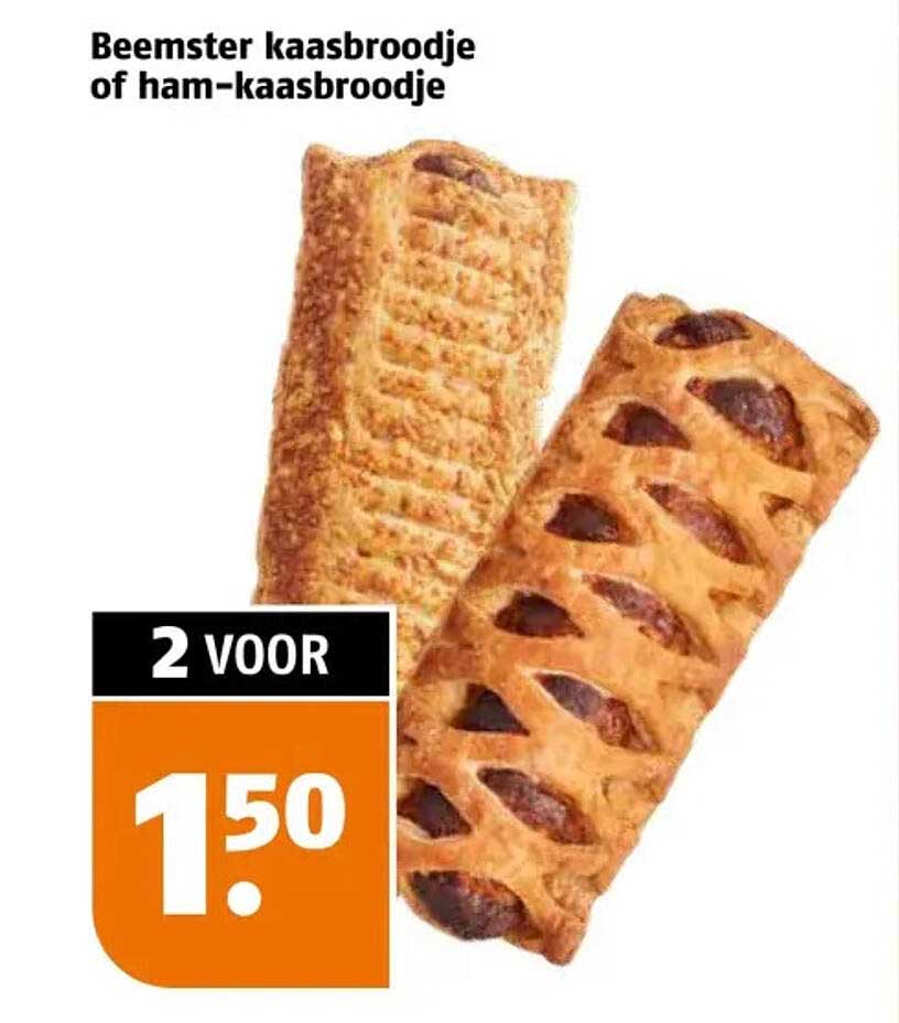 Beemster kaasbroodje of ham-kaasbroodje