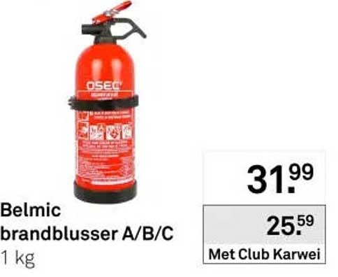 Belmic brandblusser A/B/C 1 kg
