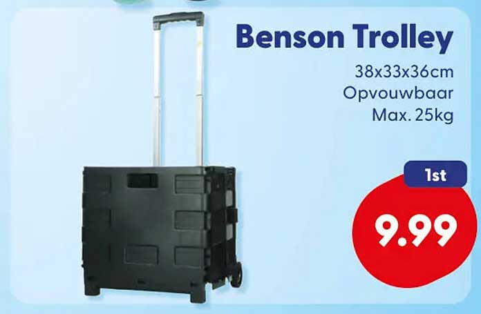 Benson Trolley 38x33x36cm Opvouwbaar Max. 25kg