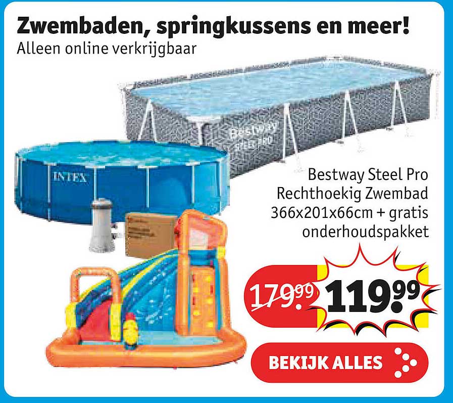 Bestway Steel Pro Rechthoekig Zwembad 366x201x66cm + gratis onderhoudspakket