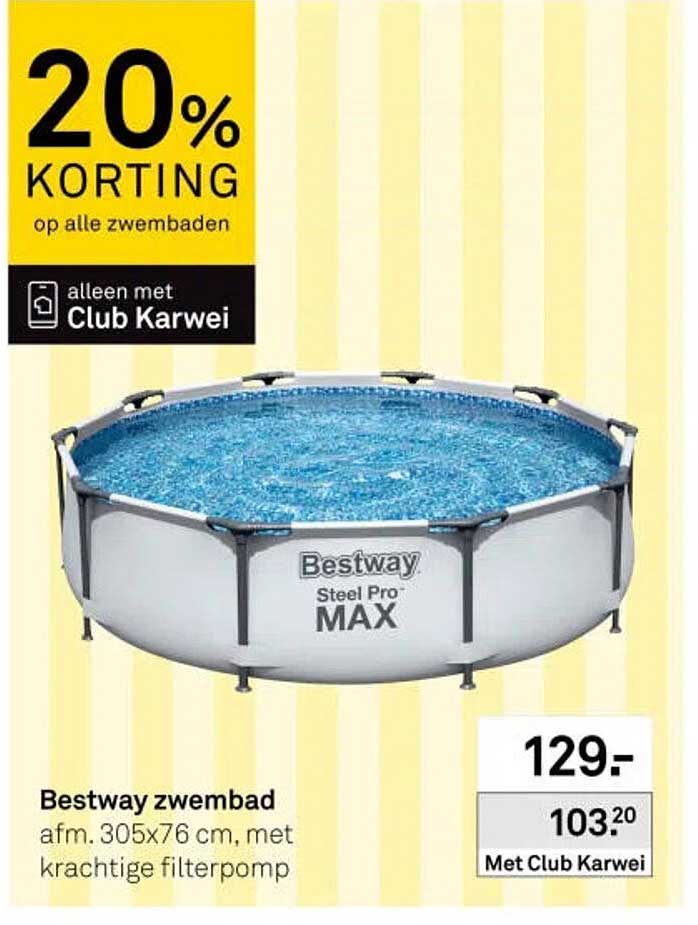 Bestway zwembad afm. 305x76 cm, met krachtige filterpomp