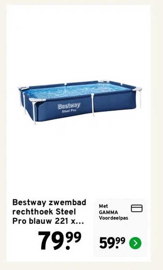 Bestway zwembad rechthoek Steel Pro blauw 221 x...