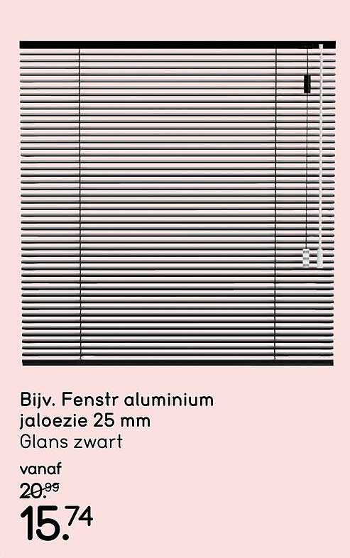 Bijv. Fenstr aluminium jaloezie 25 mm Glans zwart