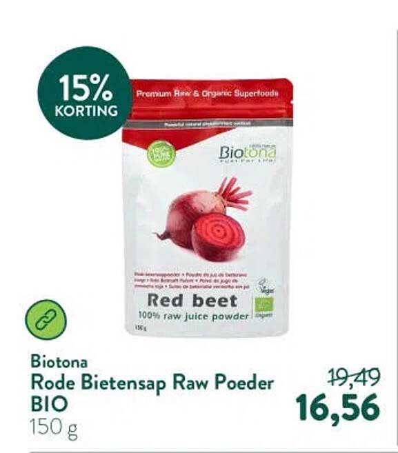 Biotona Rode Bietensap Raw Poeder BIO 150 g