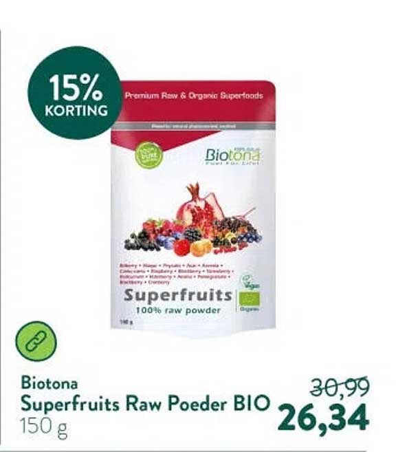 Biotona Superfruits Raw Poeder BIO 150 g 15% korting