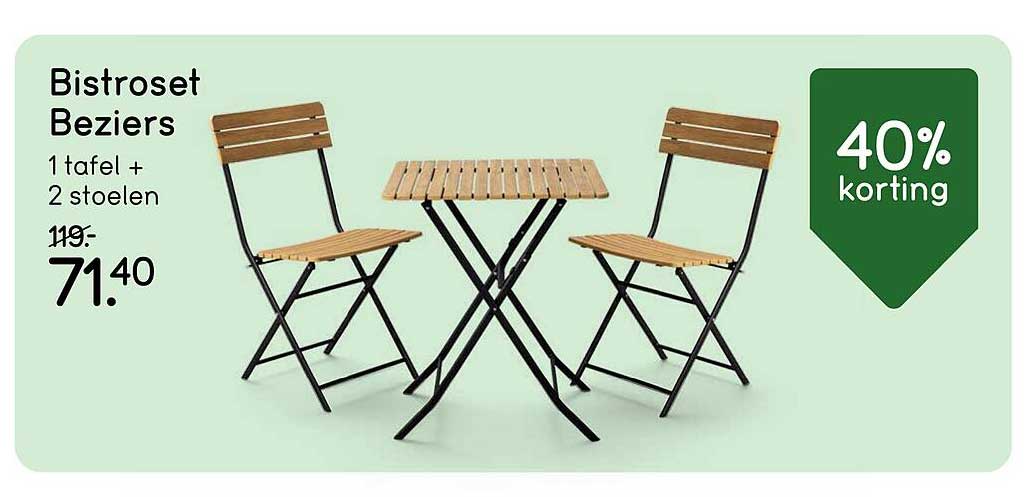 Bistroset Beziers 1 tafel + 2 stoelen 40% korting