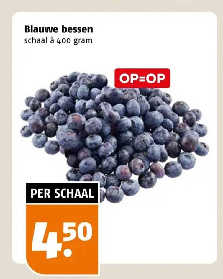 Blauwe bessen schaal à 400 gram OP=OP