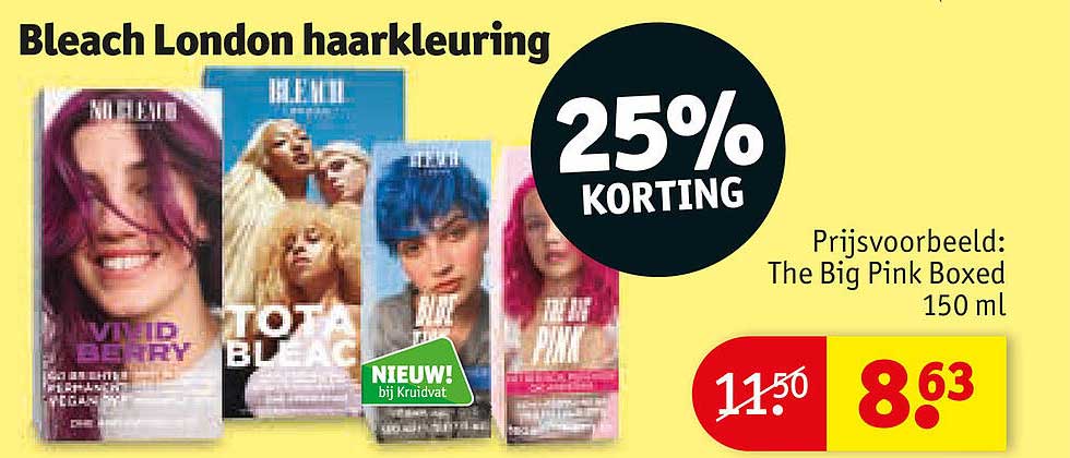 Bleach London haarkleuring 25% KORTING
