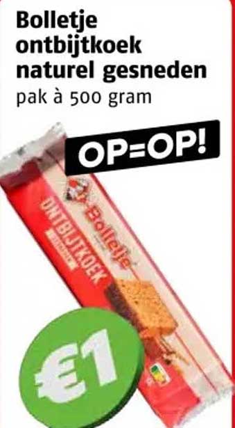 Bolletje ontbijtkoek naturel gesneden pak à 500 gram OP=OP!