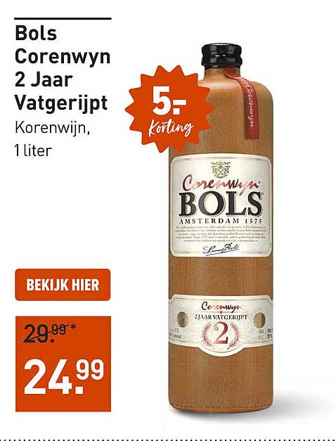 Bols Corenwyn 2 Jaar Vatgerijpt Korenwijn, 1 liter