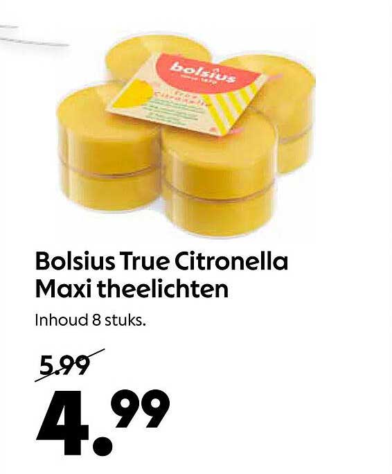 Bolsius True Citronella Maxi theelichten