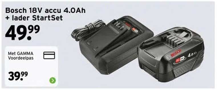 Bosch 18V accu 4.0Ah + lader StartSet
