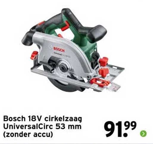 Bosch 18V cirkelzaag UniversalCirc 53 mm (zonder accu)