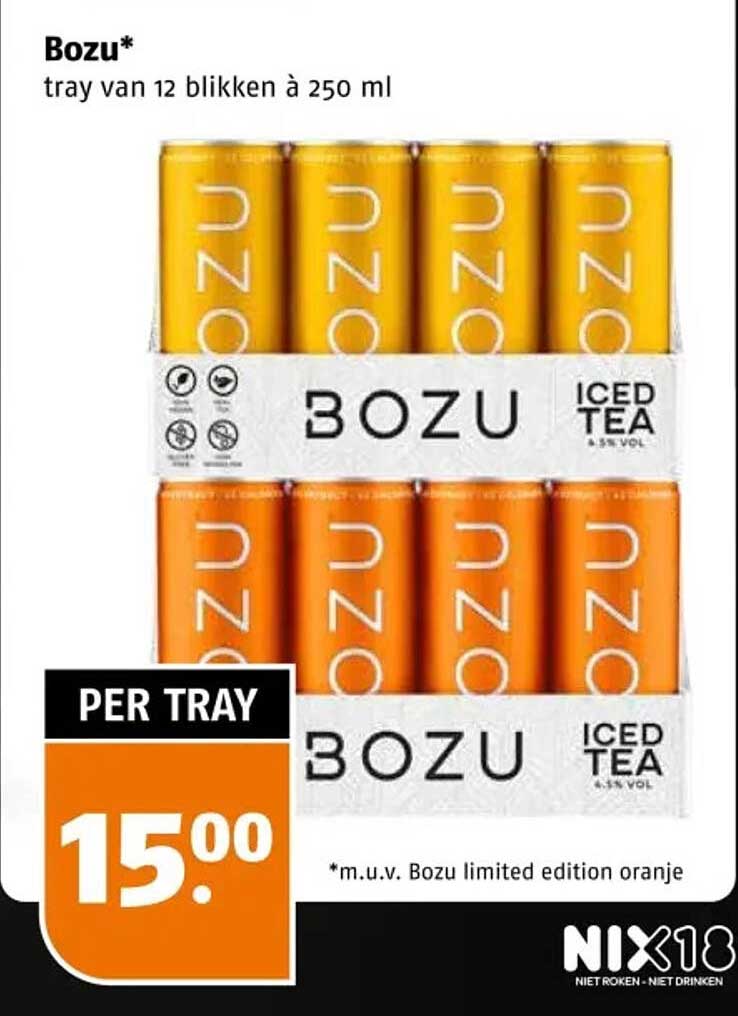 Bozu* tray van 12 blikken à 250 ml