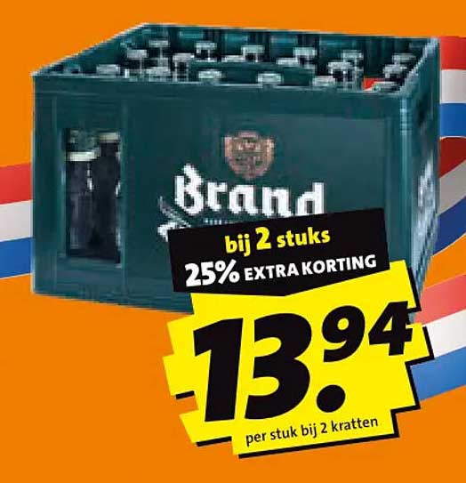 Brand bier bij 2 stuks 25% EXTRA KORTING