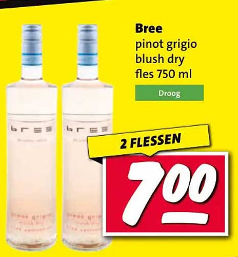Bree pinot grigio blush dry fles 750 ml 2 flessen