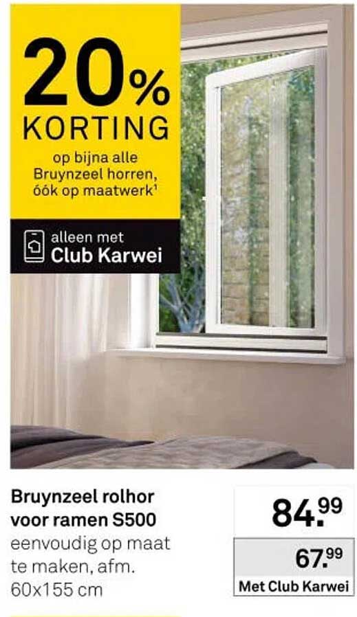 Bruynzeel rolhor voor ramen S500 eenvoudig op maat te maken, afm. 60x155 cm