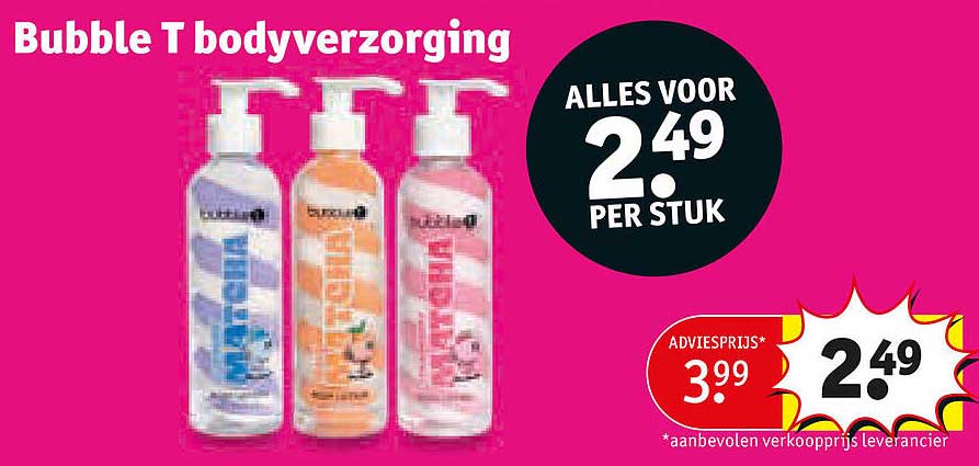 Bubble T bodyverzorging