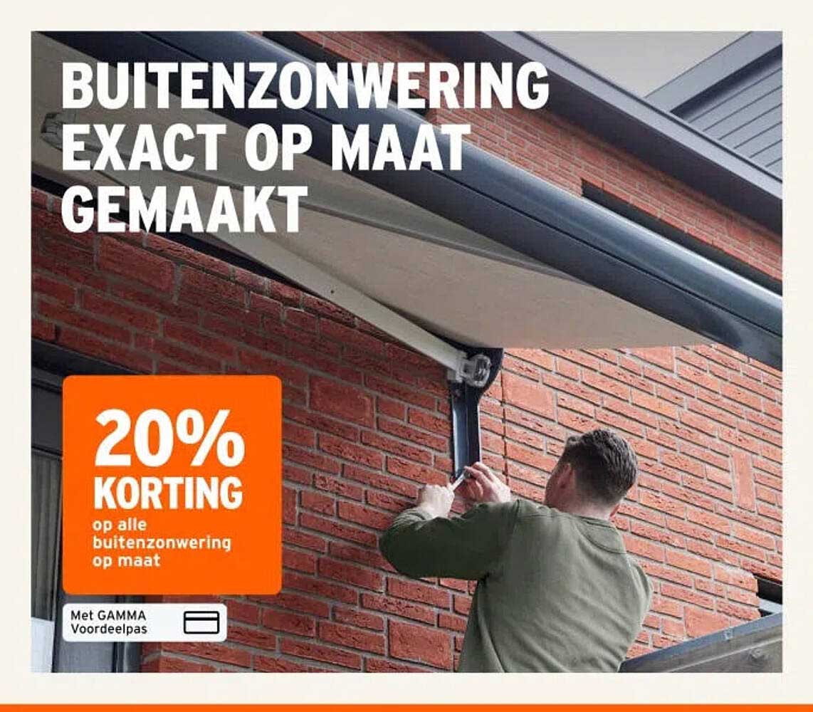 BUITENZONWERING EXACT OP MAAT GEMAAKT 20% KORTING op alle buitenzonwering op maat