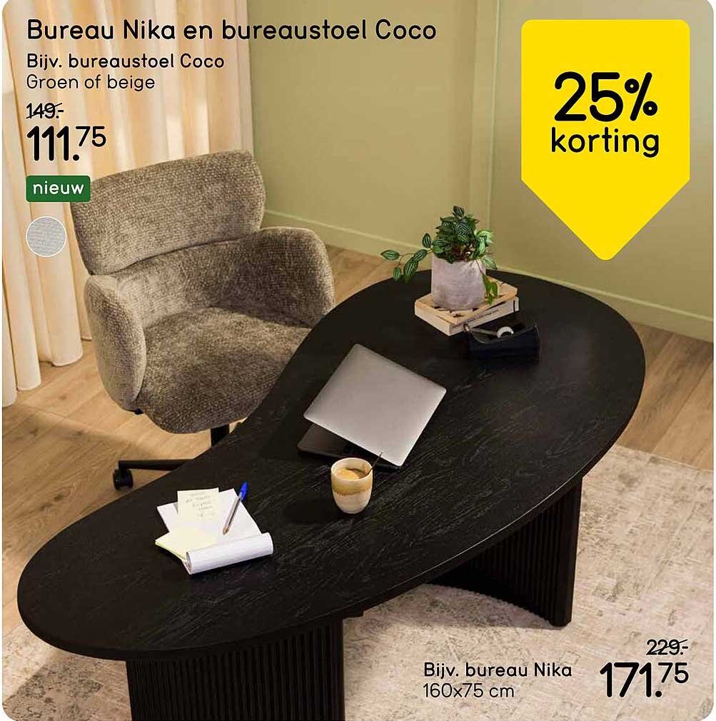 Bureau Nika en bureaustoel Coco