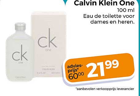 Calvin Klein One 100 ml Eau de toilette voor dames en heren.