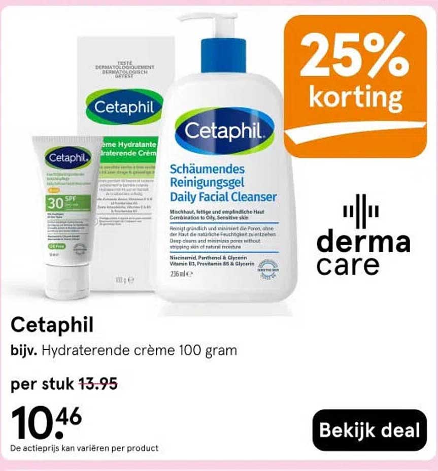 Cetaphil bijv. Hydraterende crème 100 gram
