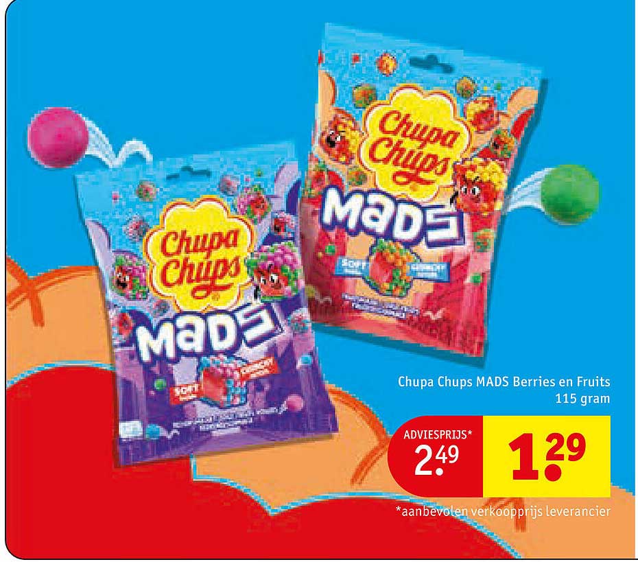Chupa Chups MADS Berries en Fruits 115 gram