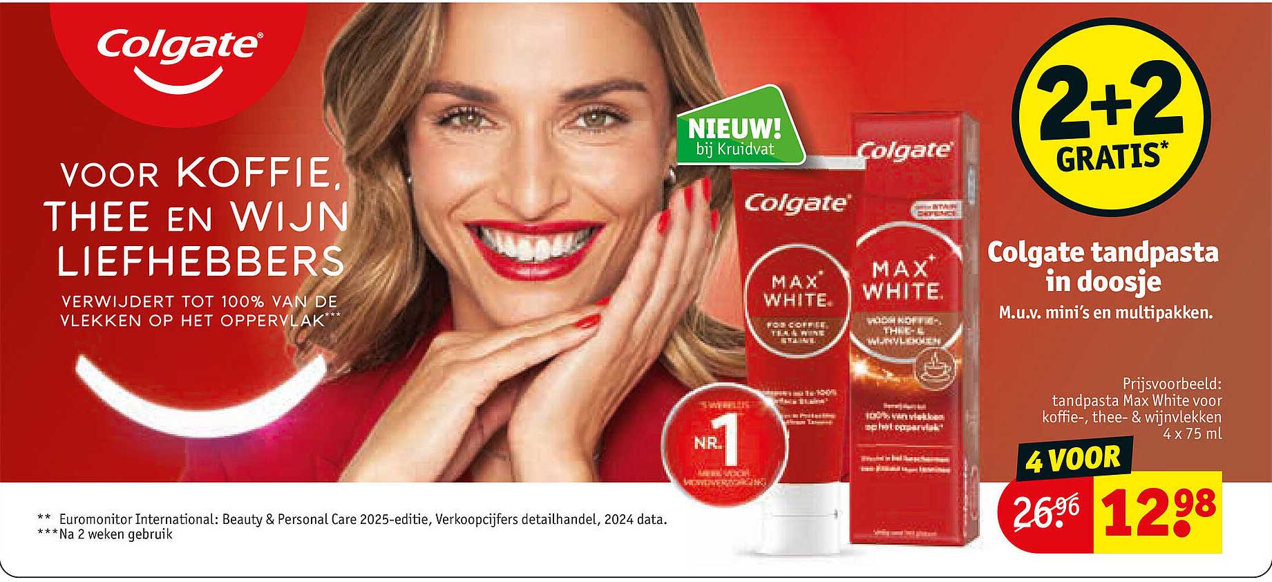 Colgate tandpasta in doosje 2+2 gratis
