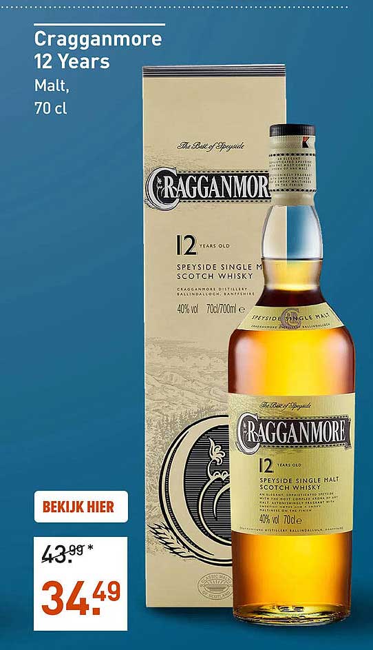 Cragganmore 12 Years Malt, 70 cl