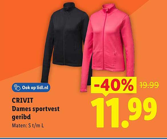 CRIVIT Dames sportvest geribd -40%