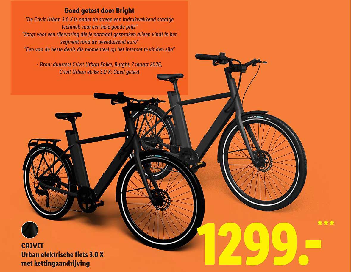 CRIVIT Urban elektrische fiets 3.0 X met kettingaandrijving