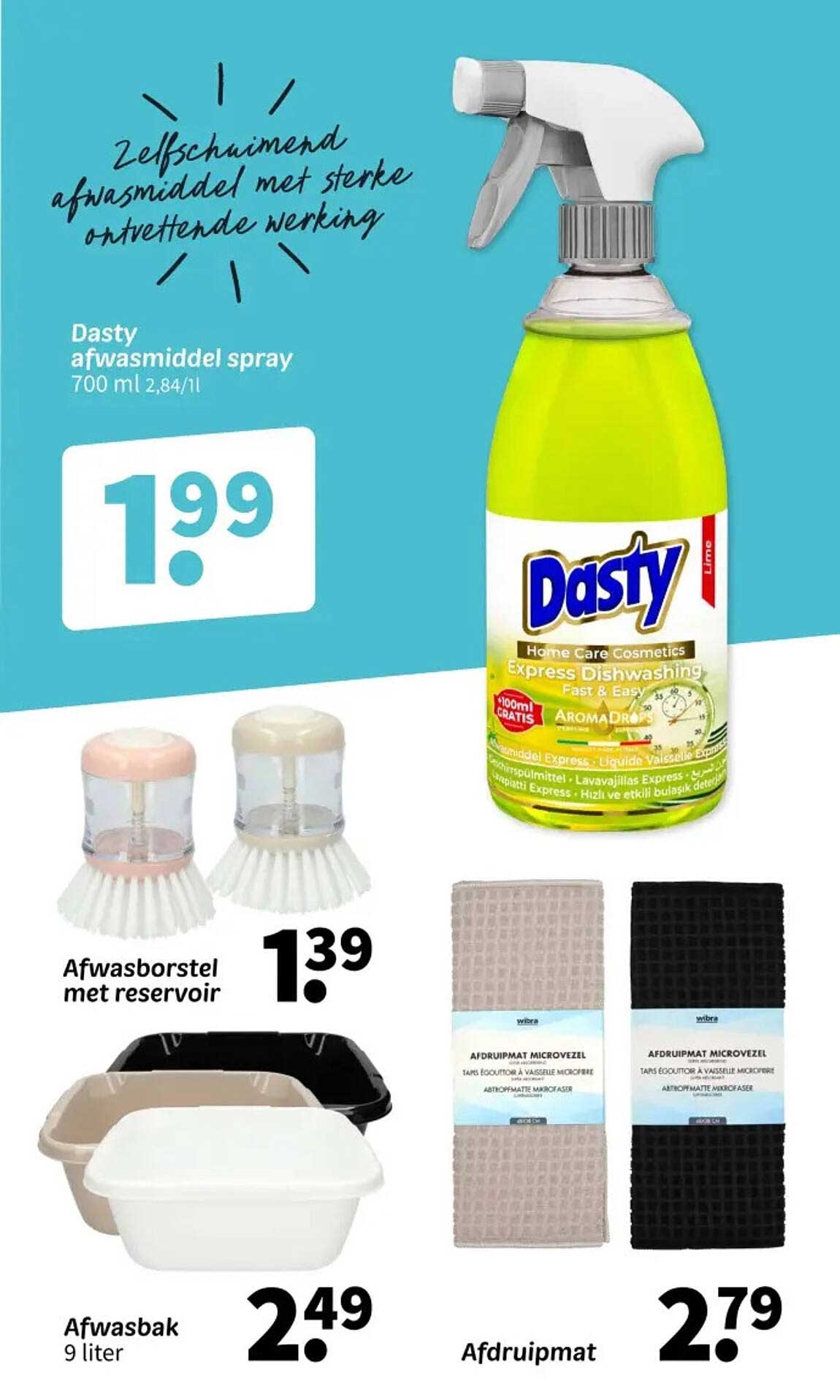 Dasty afwasmiddel spray 700 ml 2,84/l
