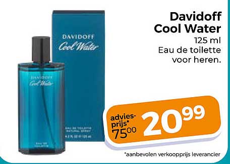 Davidoff Cool Water 125 ml Eau de toilette voor heren.
