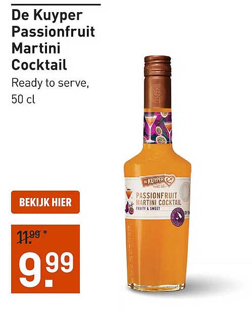 De Kuyper Passiofruit Martini Cocktail