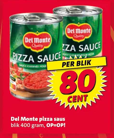 Del Monte pizza saus blik 400 gram, OP=OP!