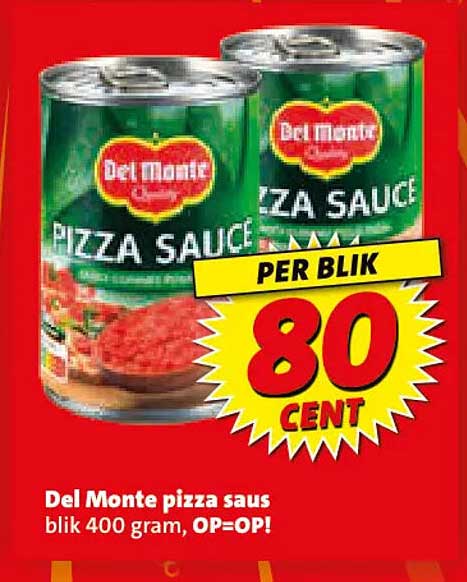 Del Monte pizza saus blik 400 gram, OP=OP! PER BLIK