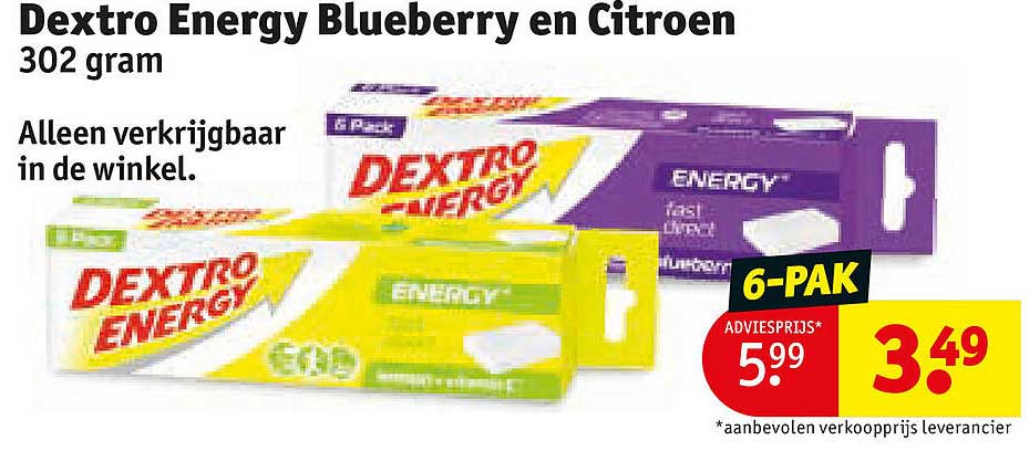 Dextro Energy Blueberry en Citroen 302 gram 6-PAK