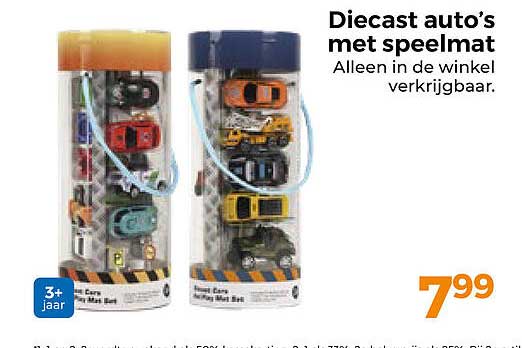 Diecast auto's met speelmat