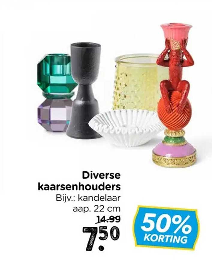 Diverse kaarsenhouders Bijv.: kandelaar aap, 22 cm 50% KORTING