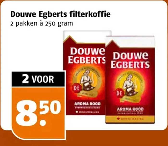 Douwe Egberts filterkoffie 2 pakken à 250 gram