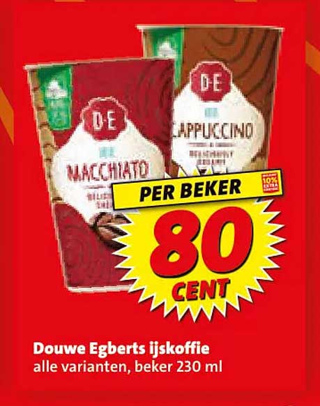 Douwe Egberts ijskoffie alle varianten, beker 230 ml PER BEKER 80 CENT