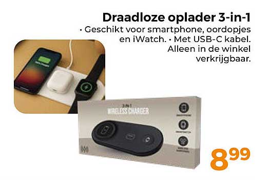 Draadloze oplader 3-in-1