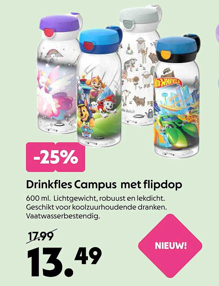 Drinkfles Campus met flipdop -25%