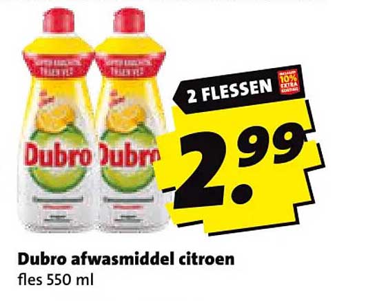 Dubro afwasmiddel citroen 2 flessen