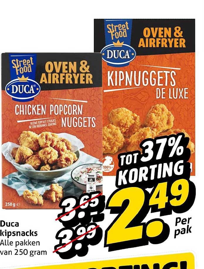 Duca kipsnacks Alle pakken van 250 gram TOT 37% KORTING