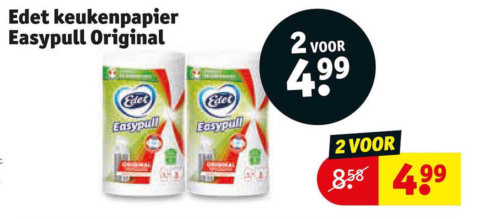 Edet keukenpapier Easypull Original 2 voor 4.99