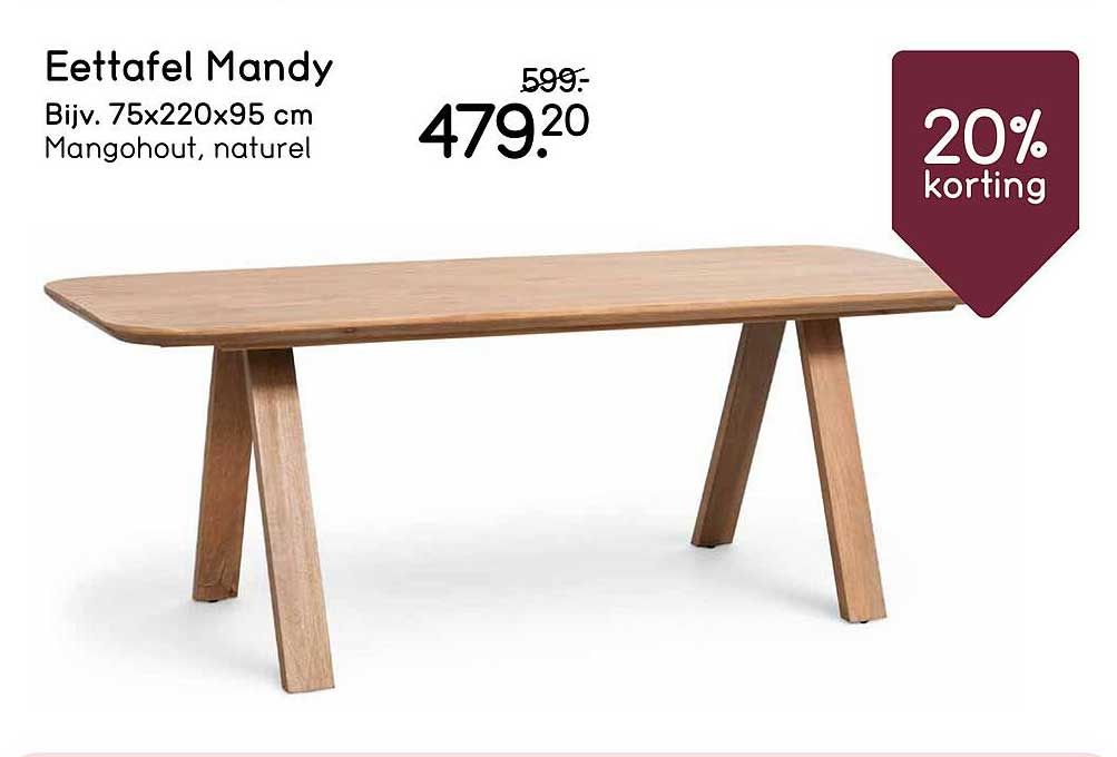 Eettafel Mandy 20% korting