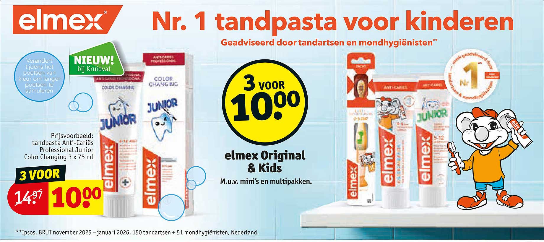 elmex Original & Kids 3 voor 10,00