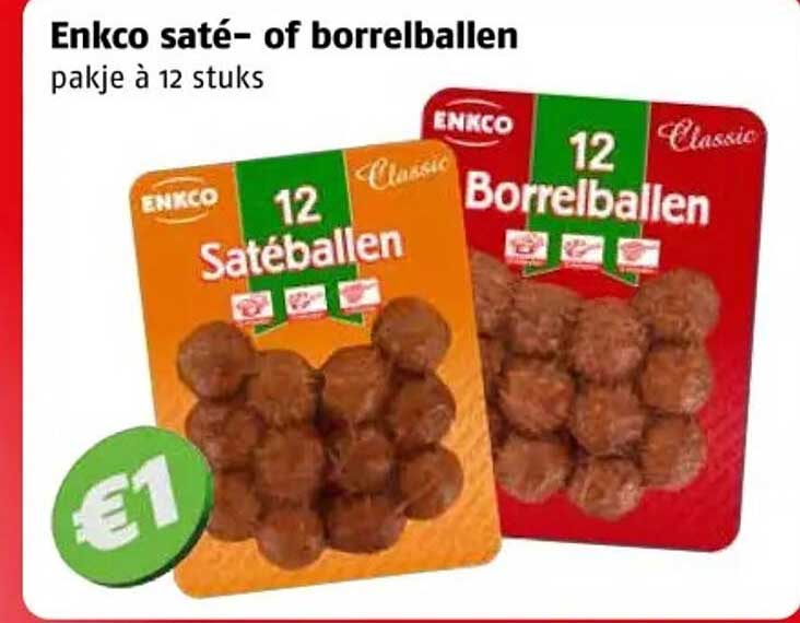 Enkco saté- of borrelballen pakje à 12 stuks